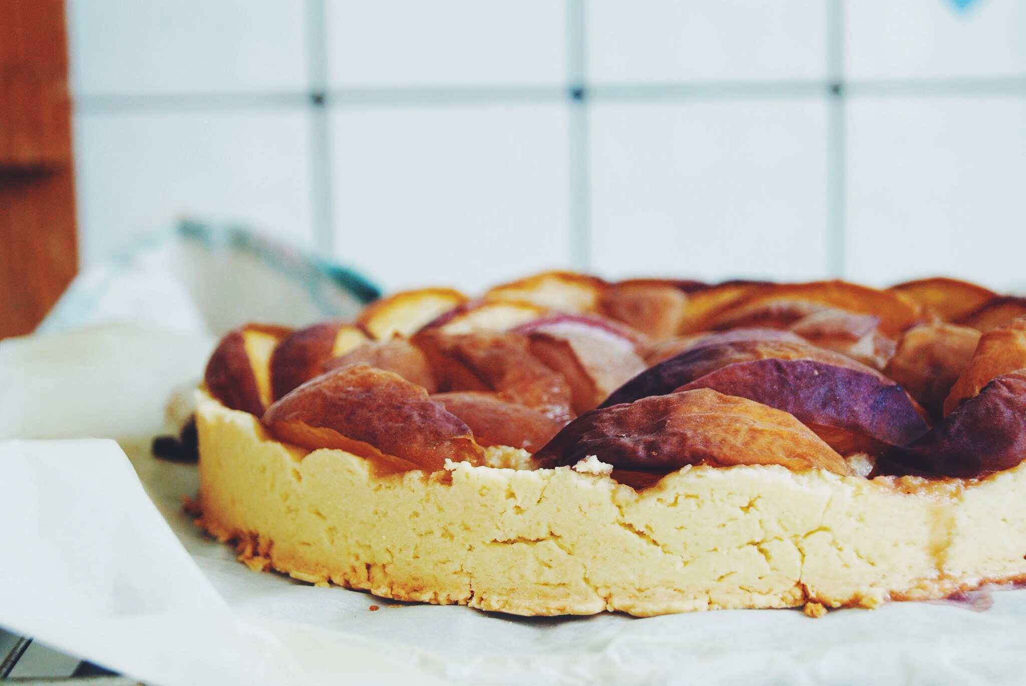 Tarte fondante à la pêche