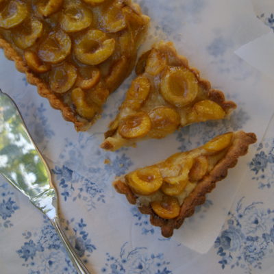 Tarte aux mirabelles et amandes