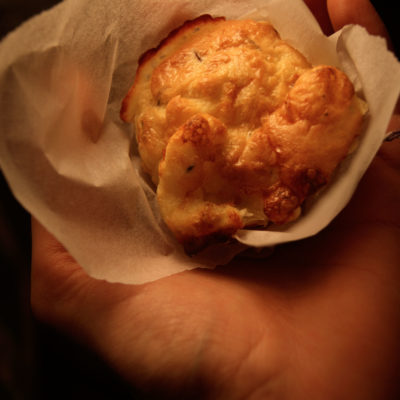 Muffins au st Marcellin et bacon