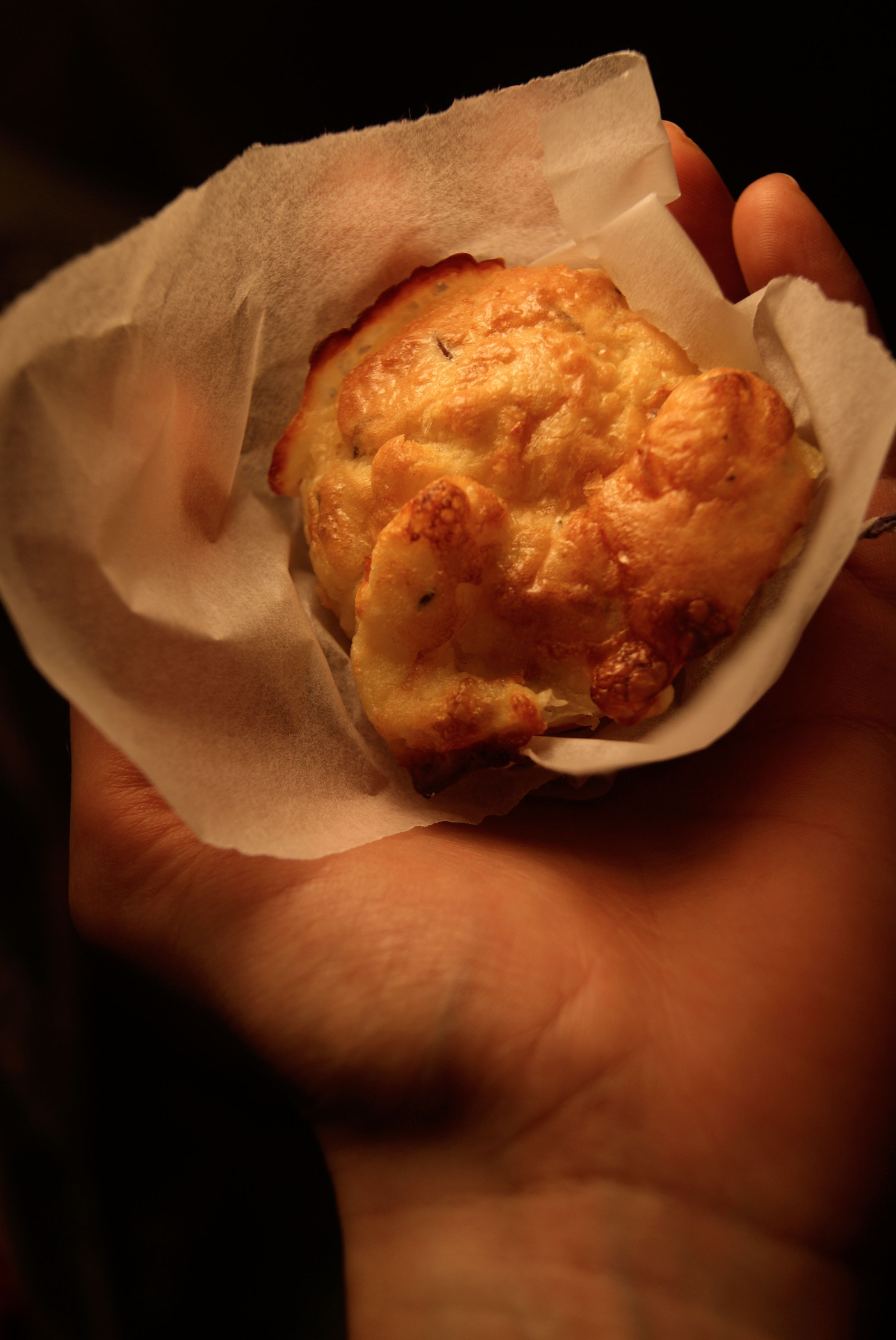 Muffins au st Marcellin et bacon