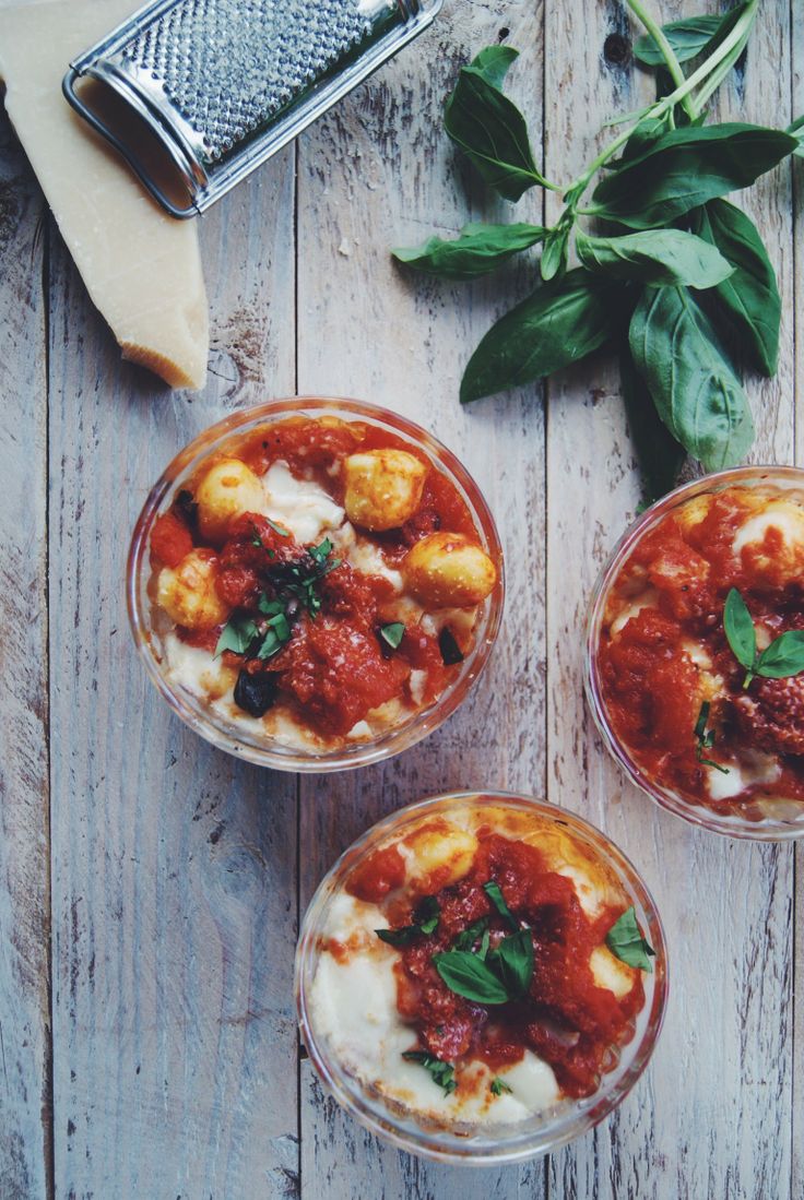 Gratin de gnocchi, sauce tomate et mozzarella
