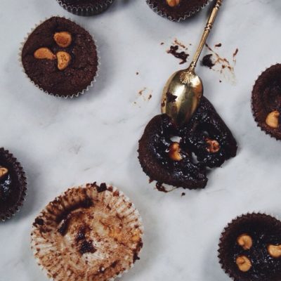 Mini fondants au chocolat et peanut butter