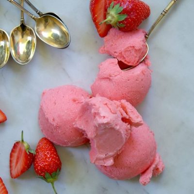 Sorbet à la fraise sans sorbetière