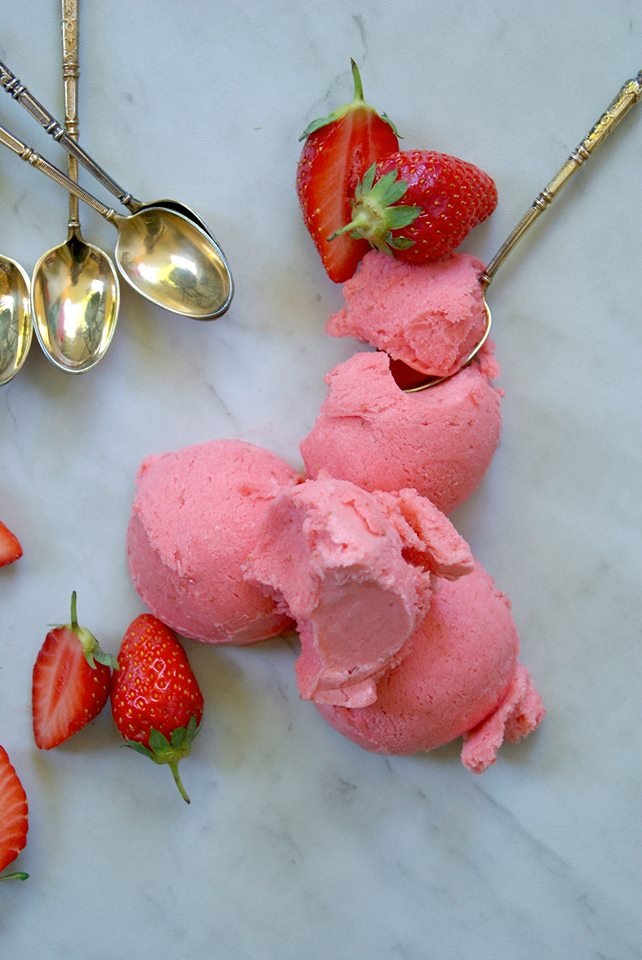 Sorbet à la fraise sans sorbetière