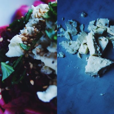 Salade de nouilles, betteraves et feta