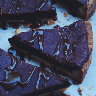 Tarte au chocolat et caramel au beurre salé