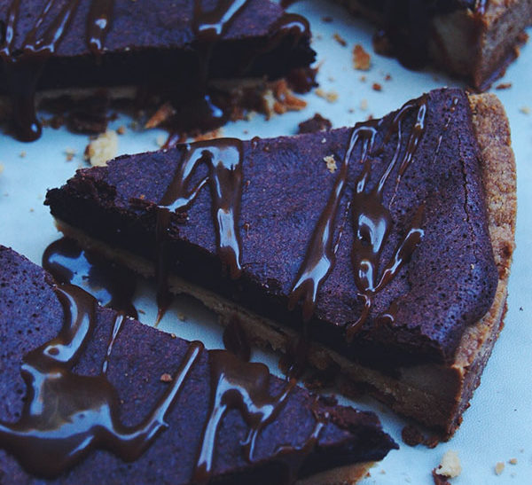 Tarte au chocolat et caramel au beurre salé