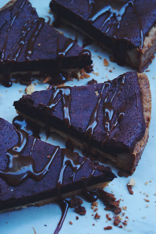 Tarte au chocolat et caramel au beurre salé