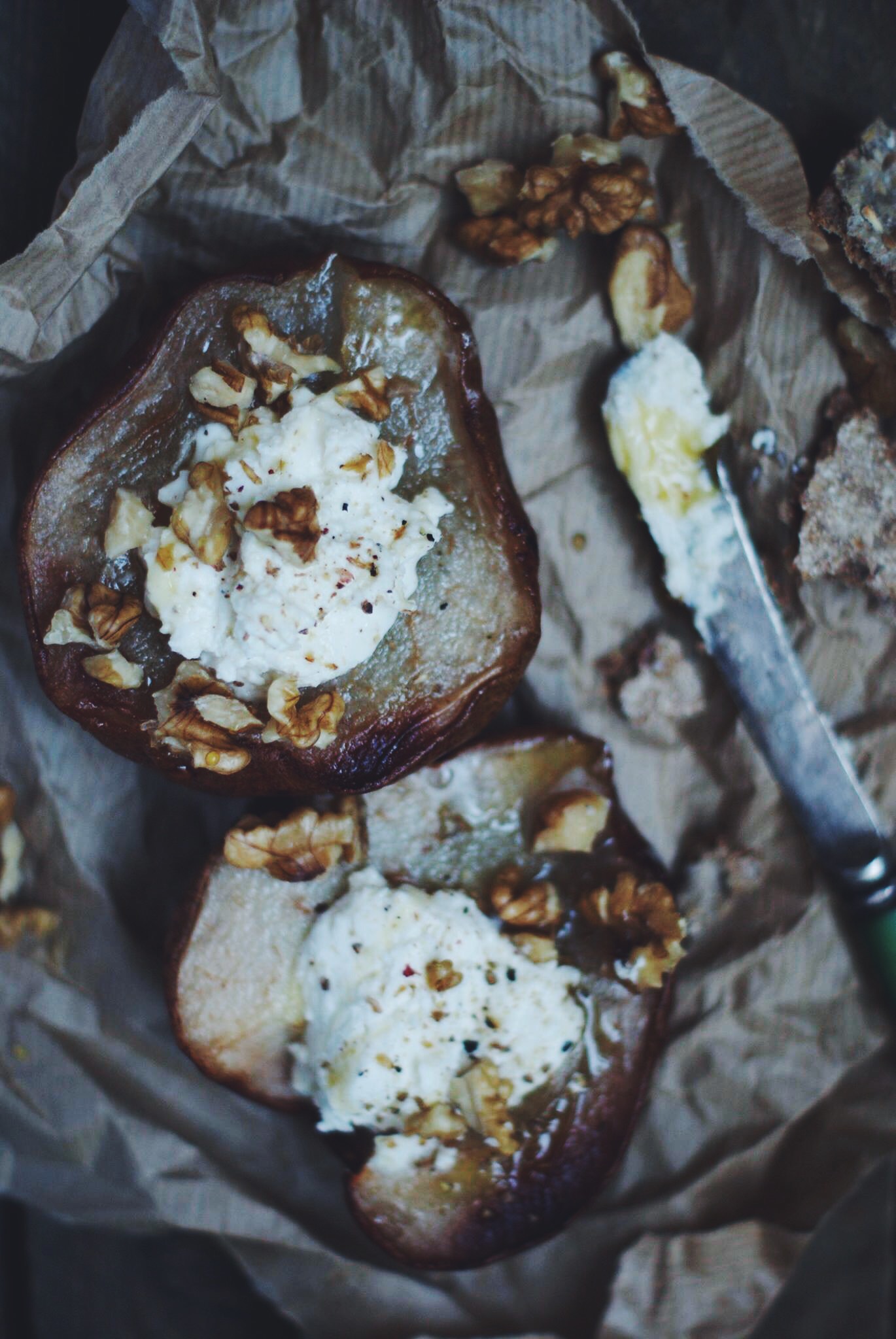 Poires rôties au chèvre