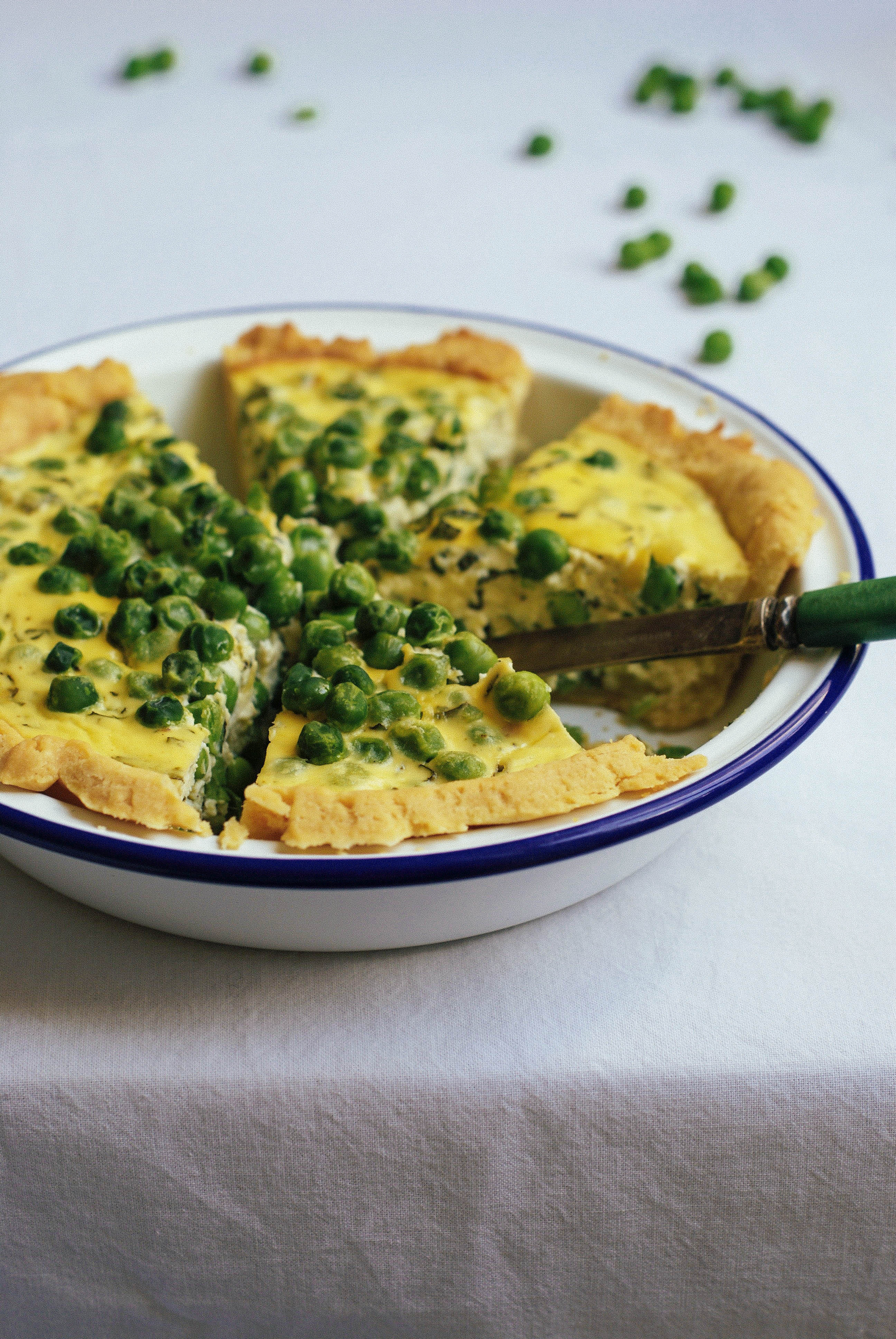 Quiche petits pois, ricotta & menthe