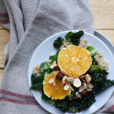 Salade de fleurs de brocolis au quinoa