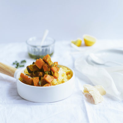 Polenta crémeuse à la courge grillée