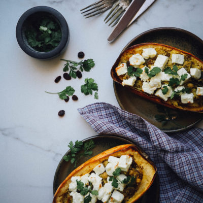 Gratin de courge spaghetti au lait de coco