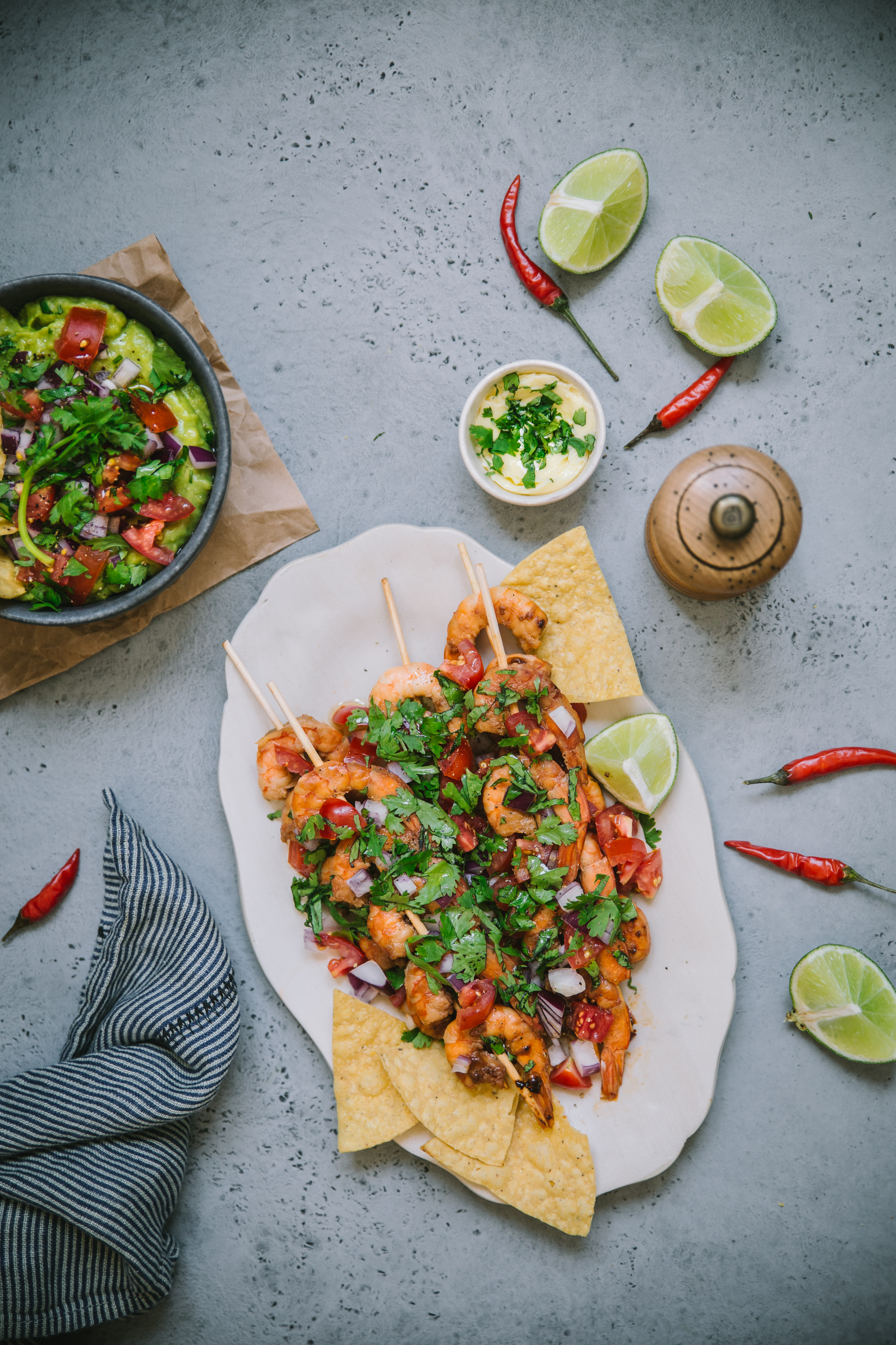 Brochettes de crevettes Tex Mex au barbecue