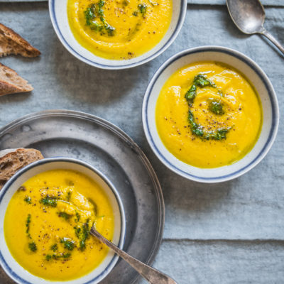 Gaspacho de courgettes à l’huile d’estragon