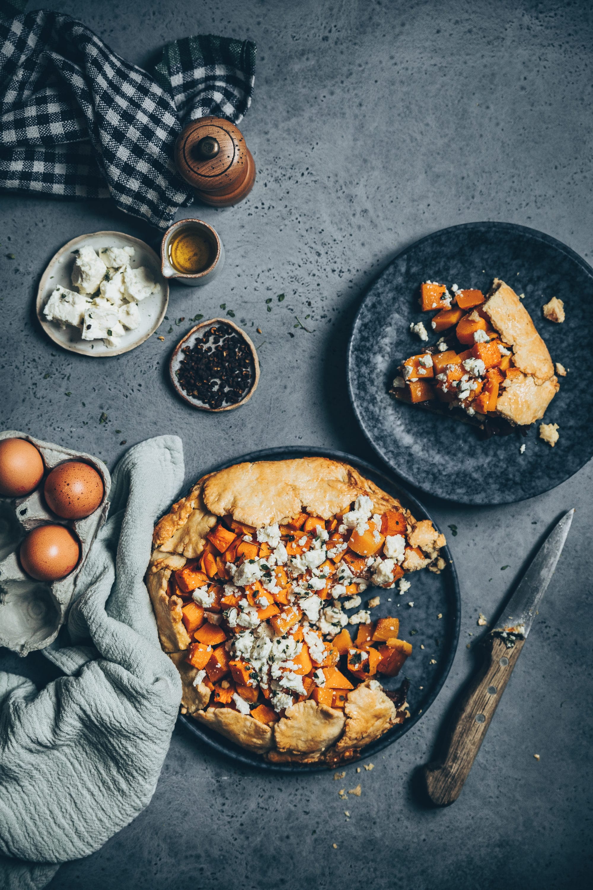 Tarte rustique courge fêta recette Neff 