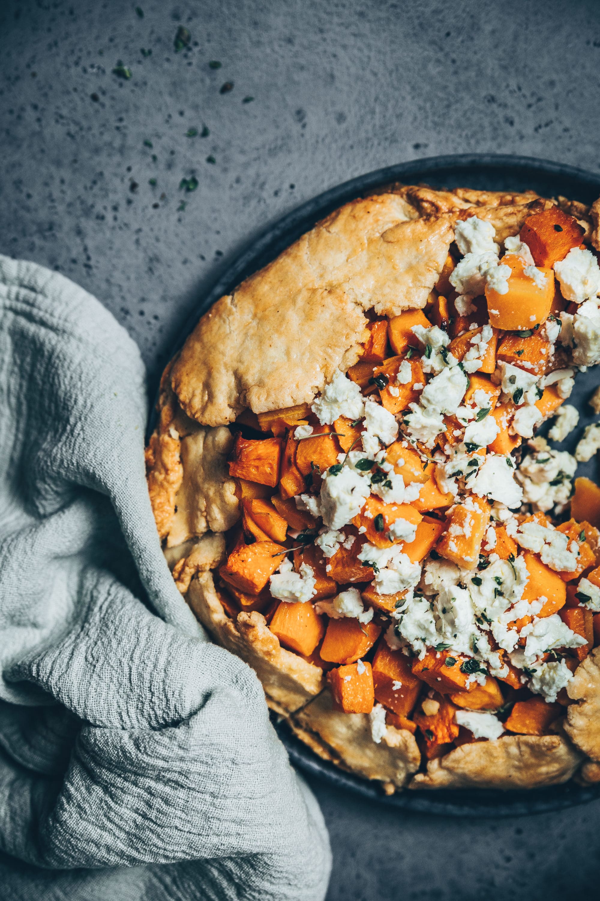 Tarte rustique courge fêta recette Neff 