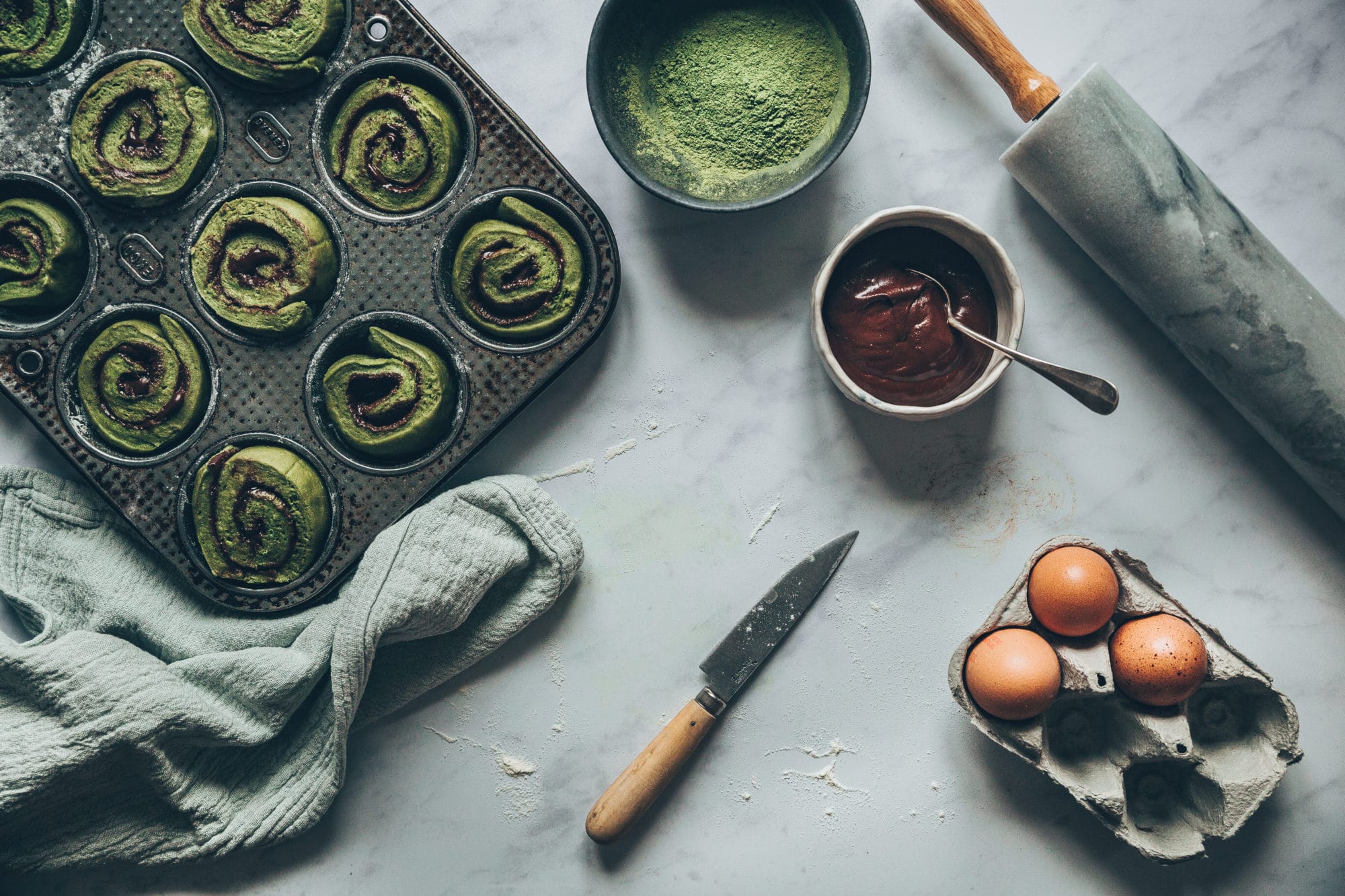 Brioche matcha chocolat