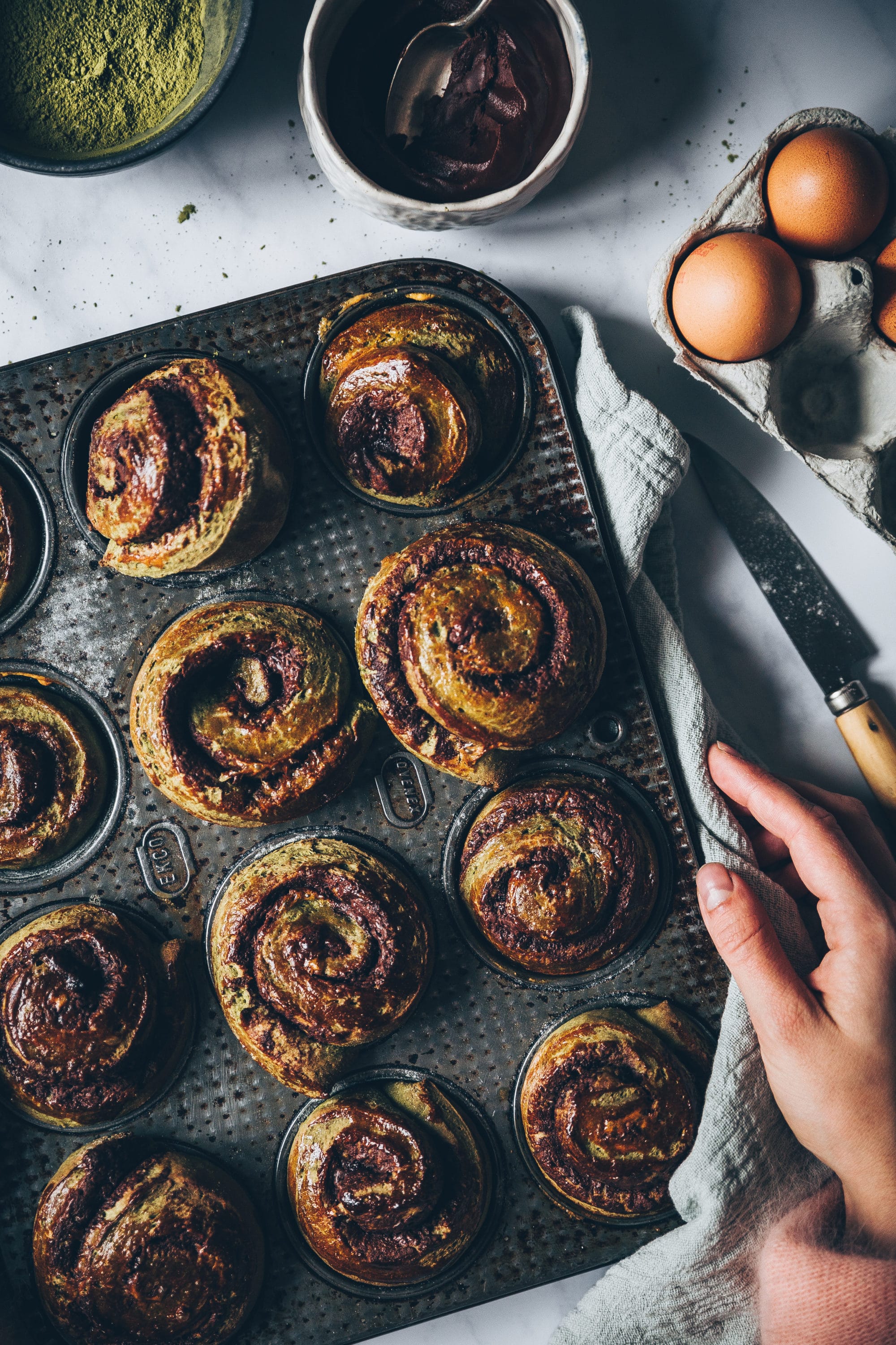 Brioche matcha chocolat