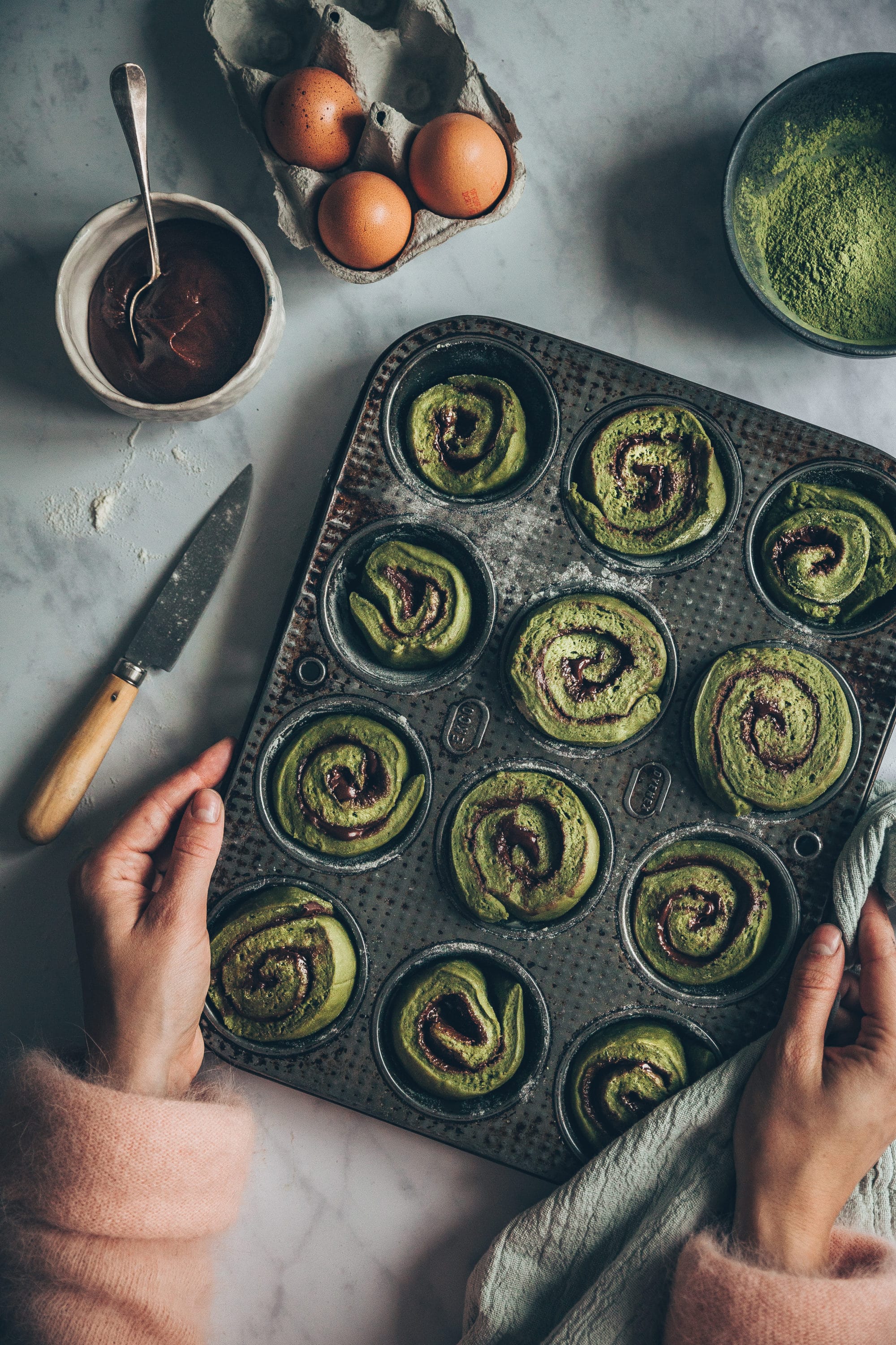 Brioche matcha chocolat