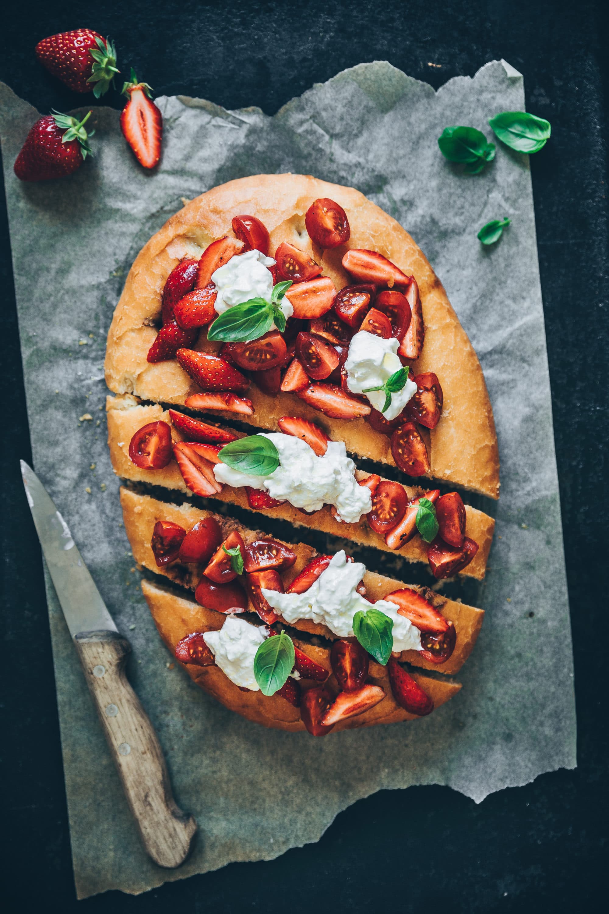 focaccia tomates fraises