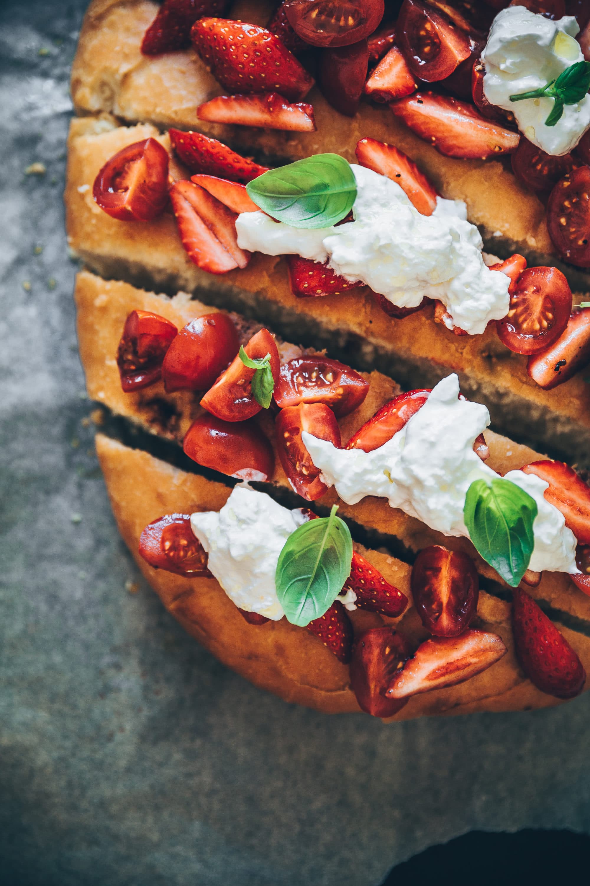 focaccia tomates fraises