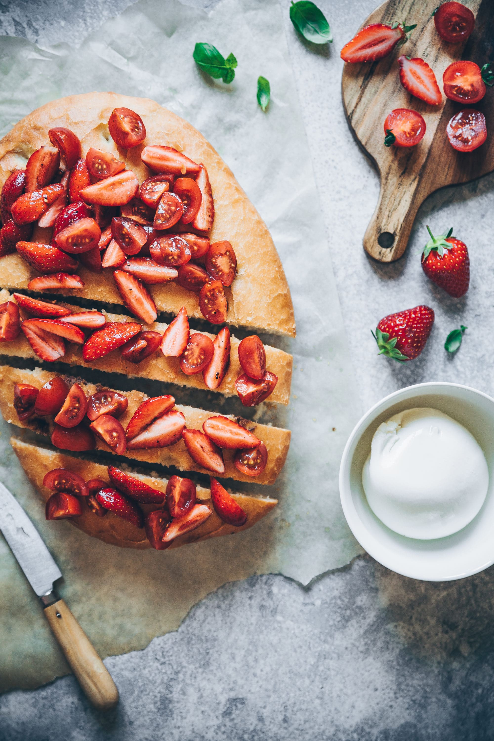 focaccia tomates fraises