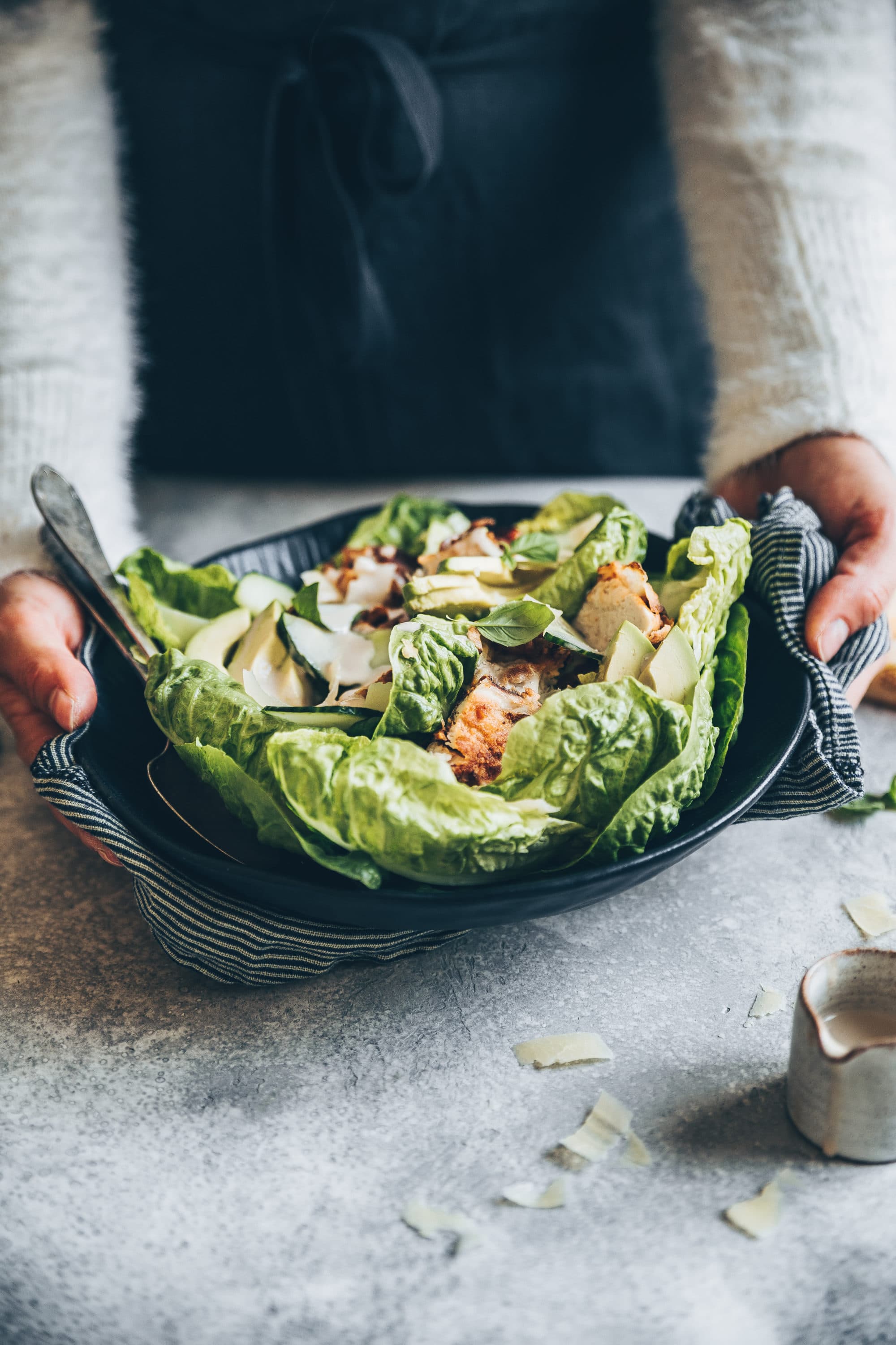 Salade de lapin croustillant et sauce au lait ribot