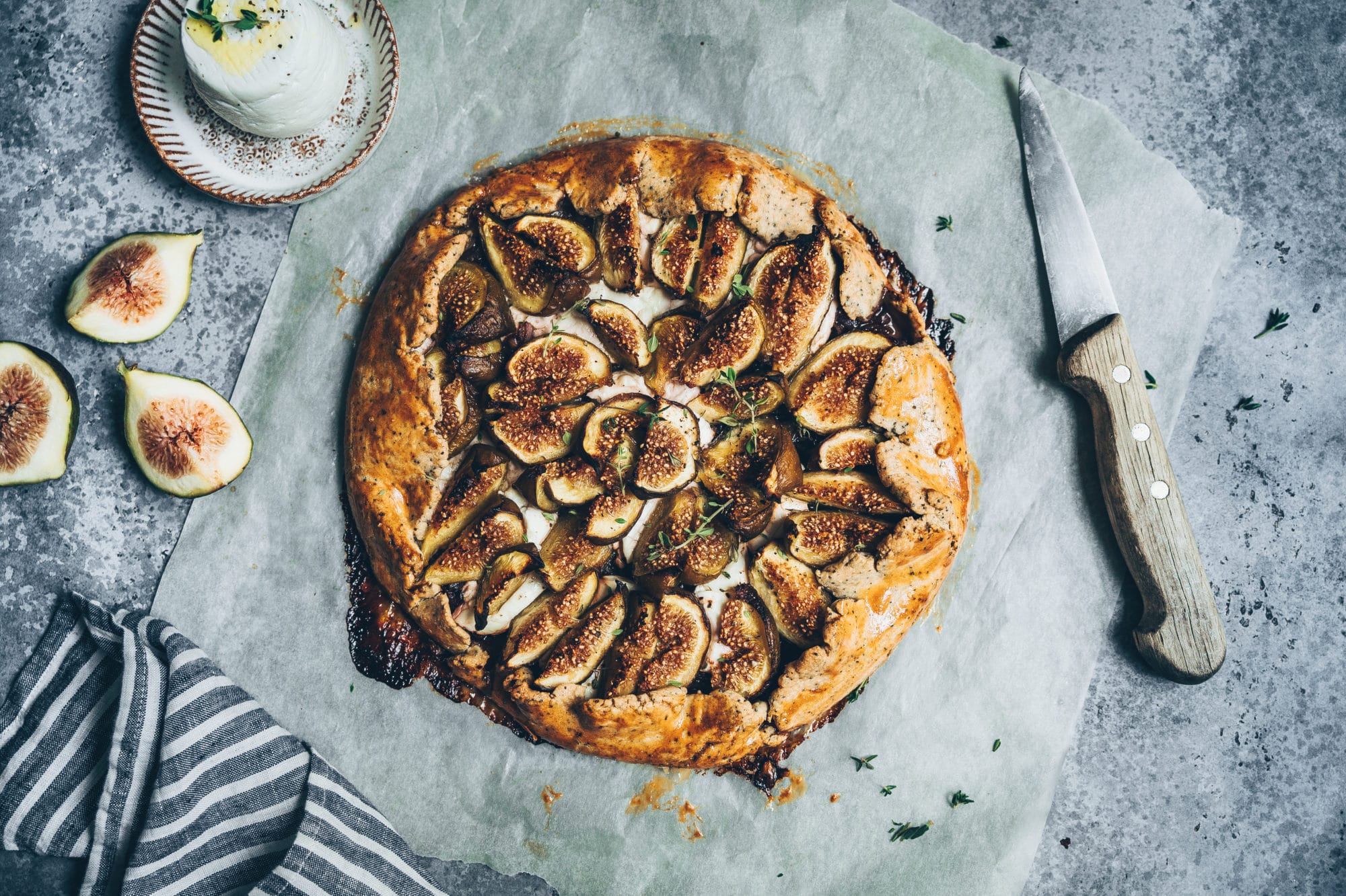 Tarte rustique chèvre & figues