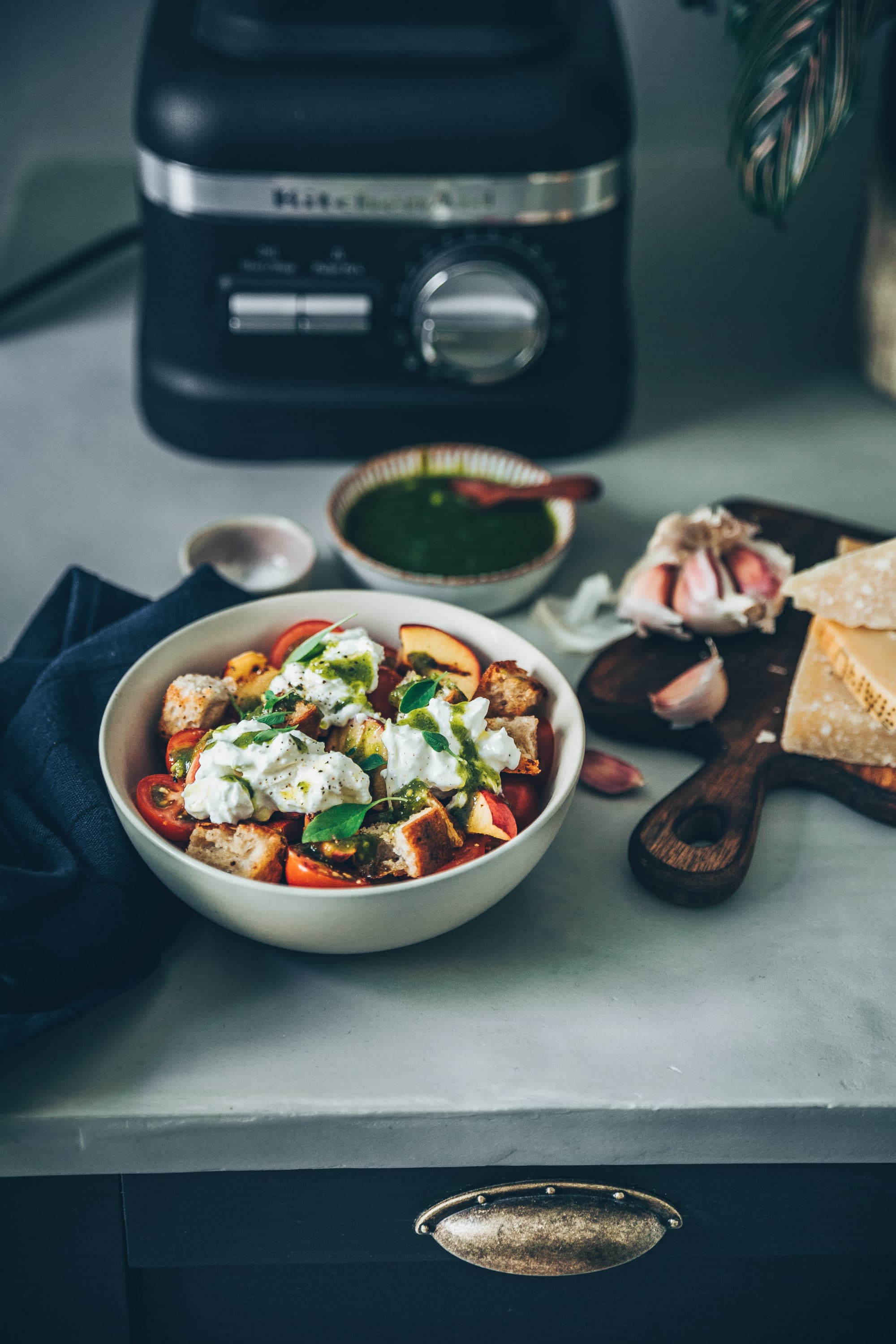 Panzanella pêche megandcook styliste culinaire 