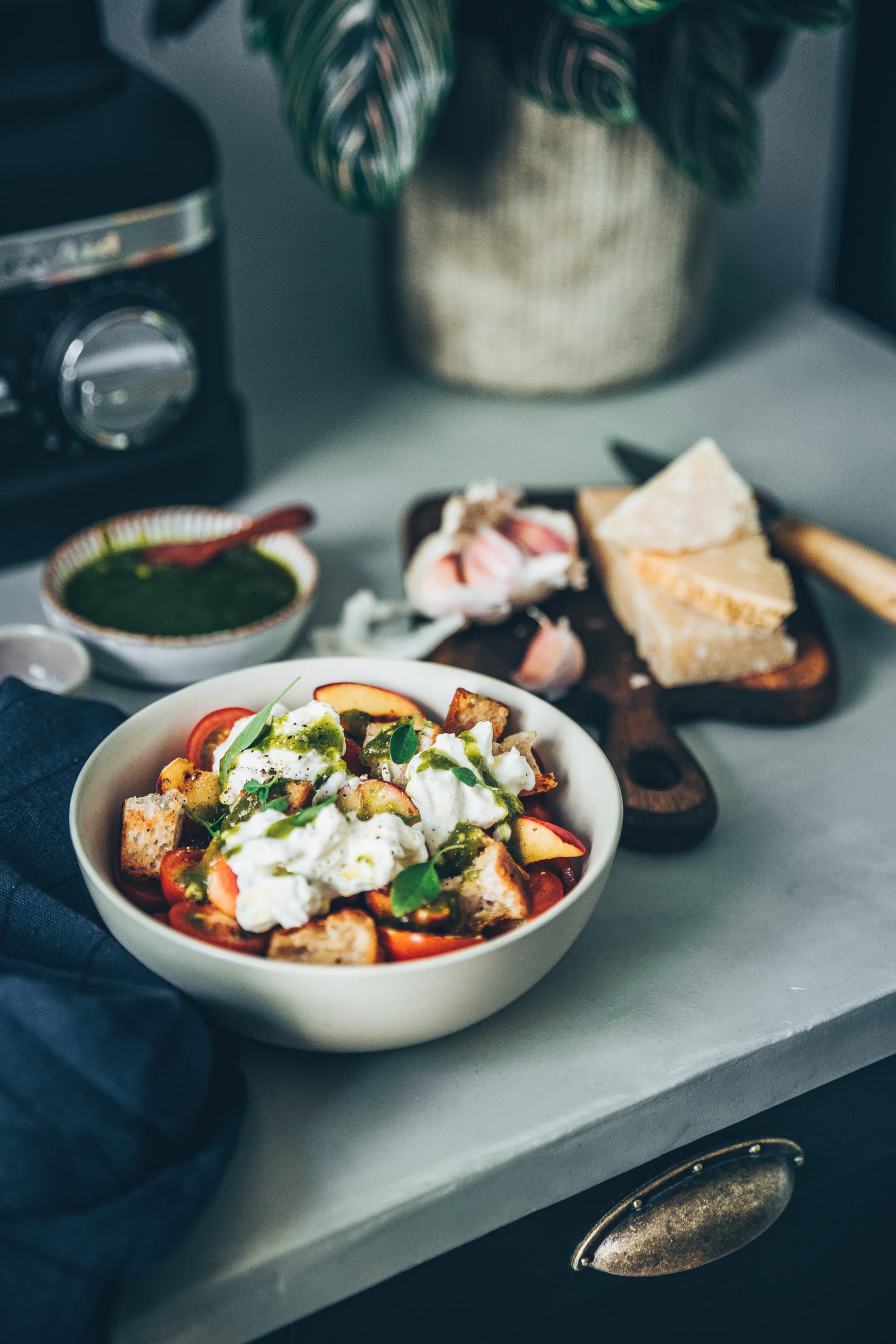 Panzanella pêches megandcook styliste culinaire