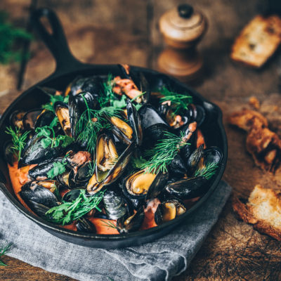 Moules à l’harissa