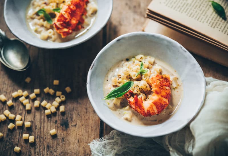 Bouillon Tom Kha Kaï, Ditali Rigati et homard