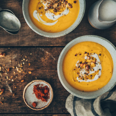 Velouté de carottes au lait de coco et ras el hanout