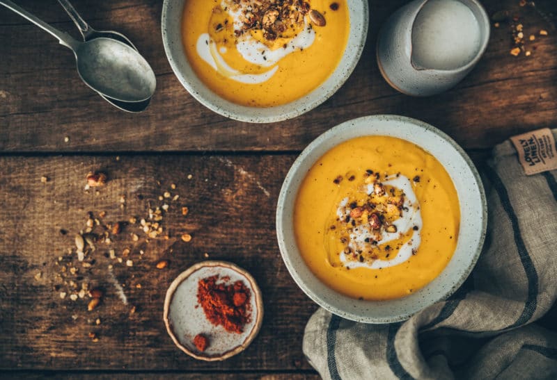 Velouté de carottes au lait de coco et ras el hanout