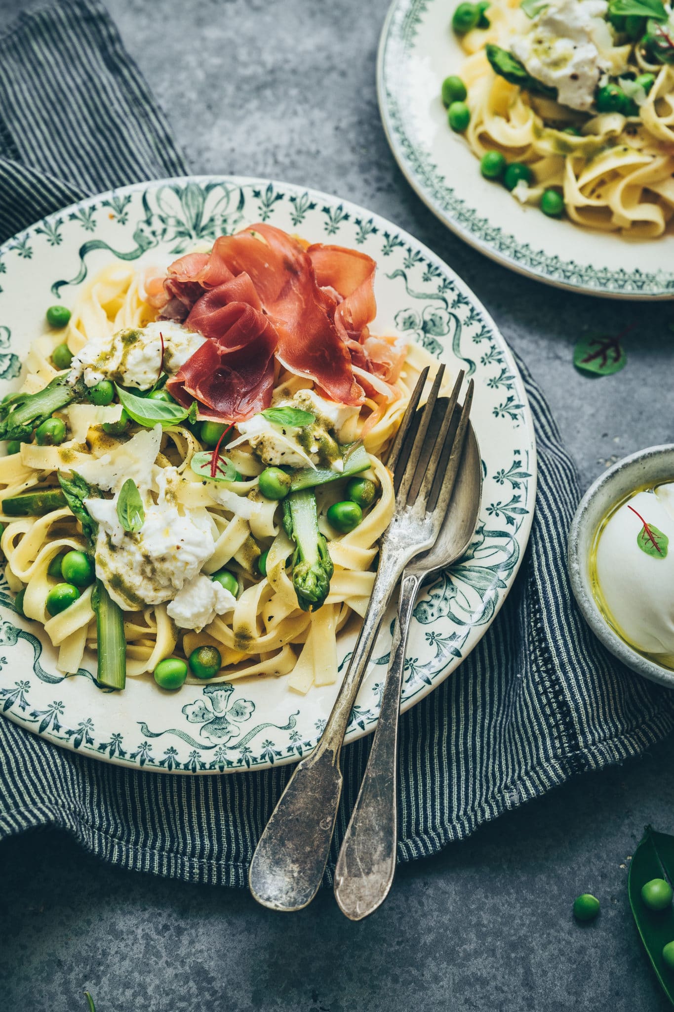 Tagliatelles jambon cru pesto