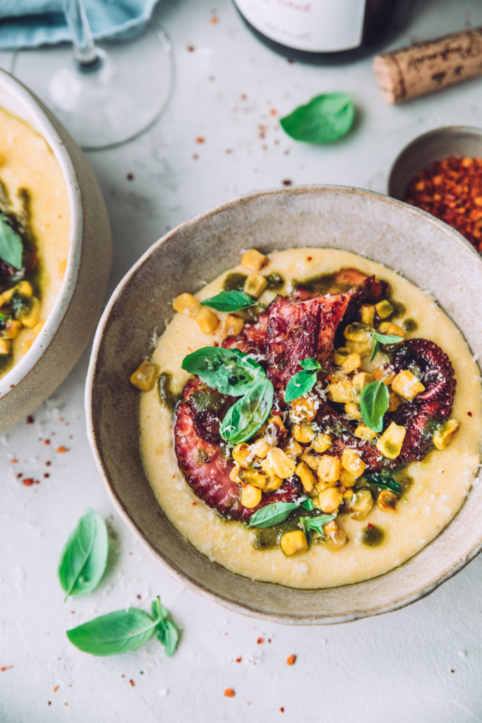 Polenta et poulpe - Mégane Arderighi megandcook styliste culinaire lyon