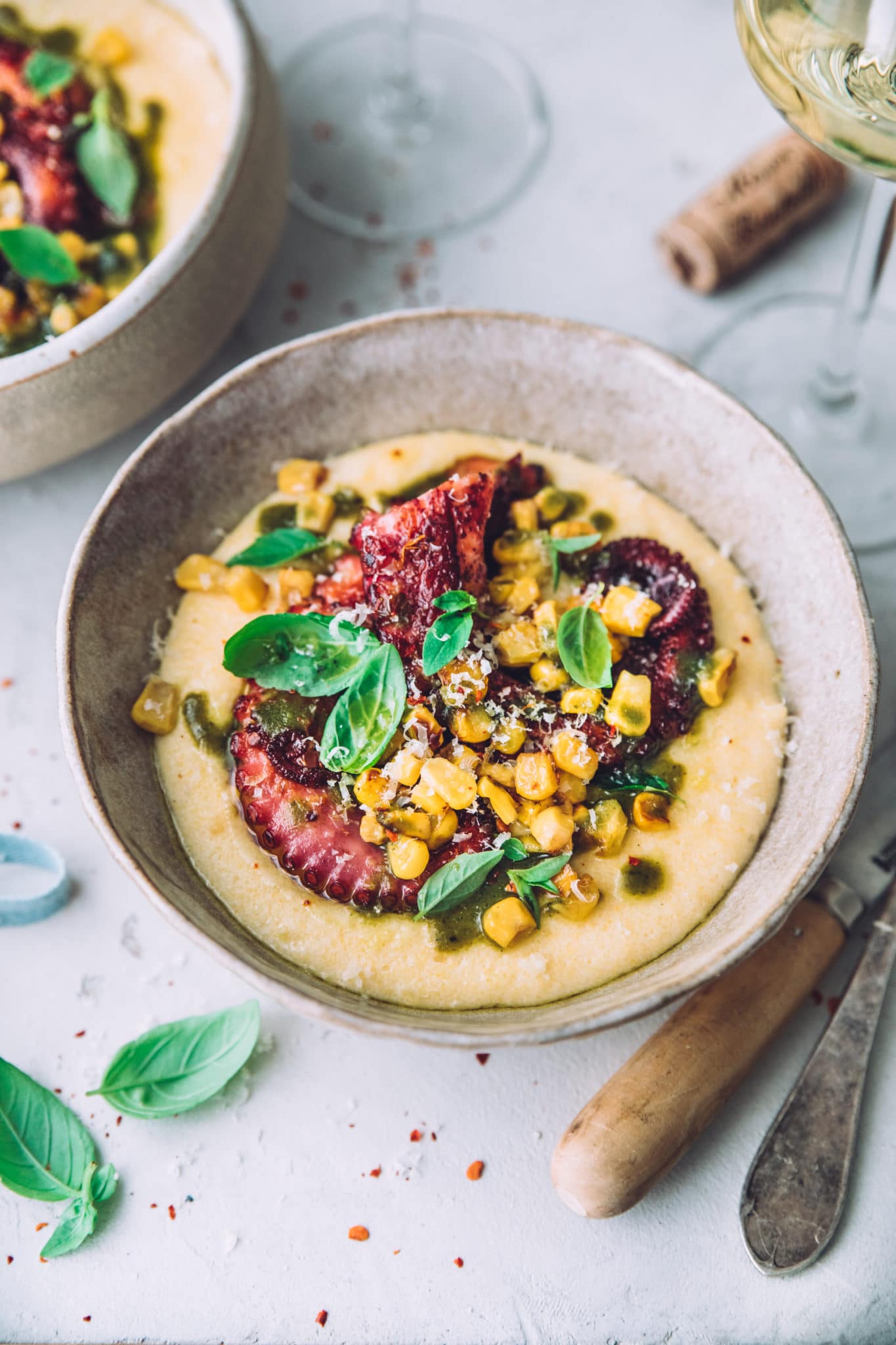 Polenta et poulpe - Mégane Arderighi megandcook styliste culinaire lyon