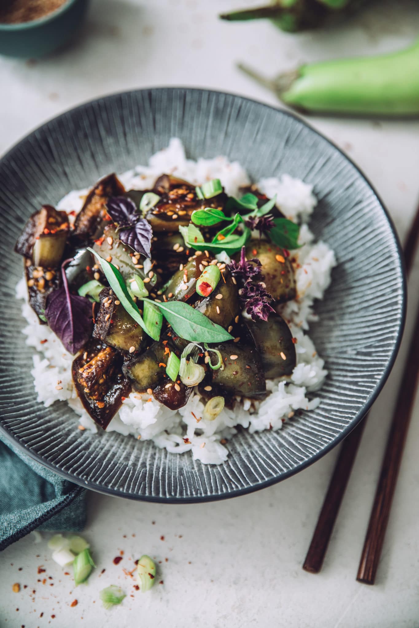 Aubergines Teriyaki Mégane Ardérighi Megandcook styliste culinaire lyon