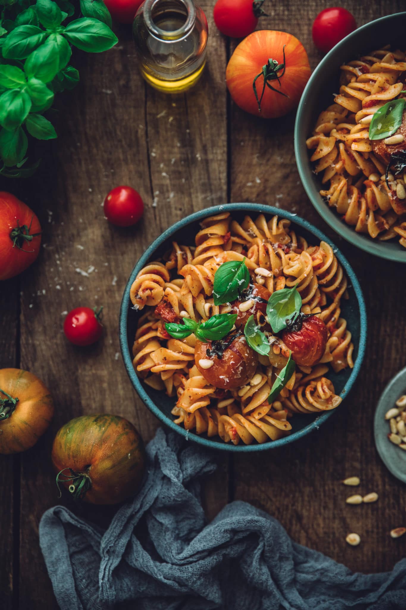Pâtes tomates rôties