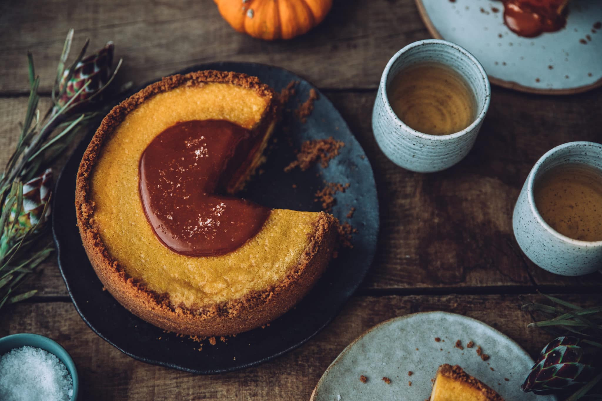 Cheesecake au potiron, caramel à la Fleur De Sel