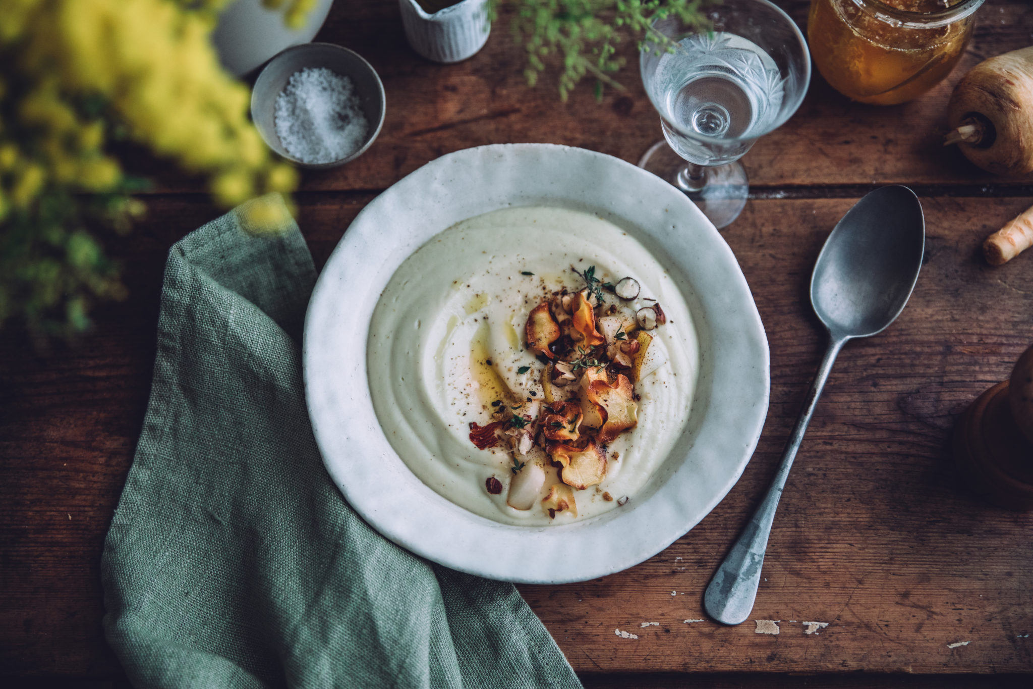 Velouté de panais rôtis au miel