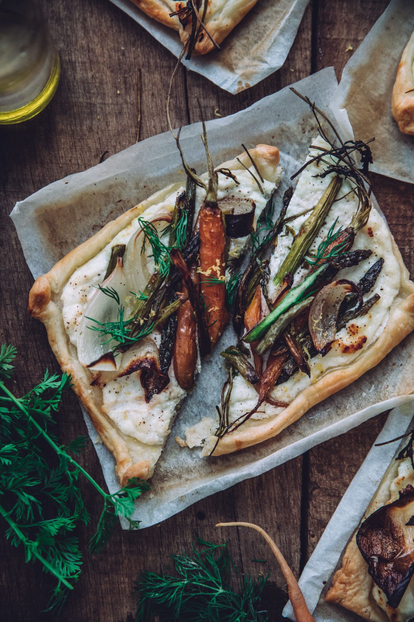 Tarte fine brocciu légumes grillés