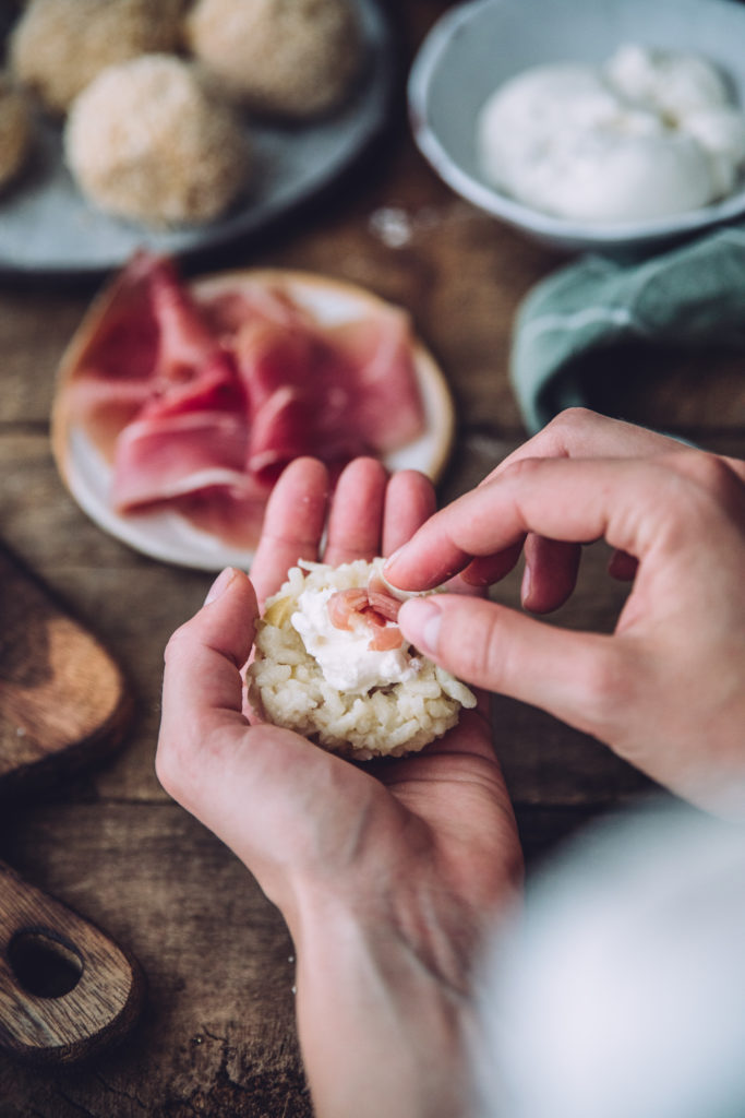 arancini burrata jambon 