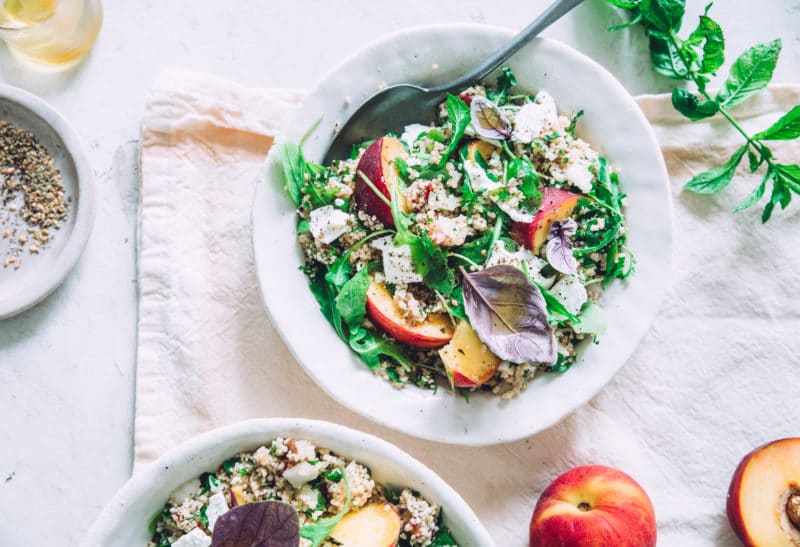 Taboulé aux pêches et feta