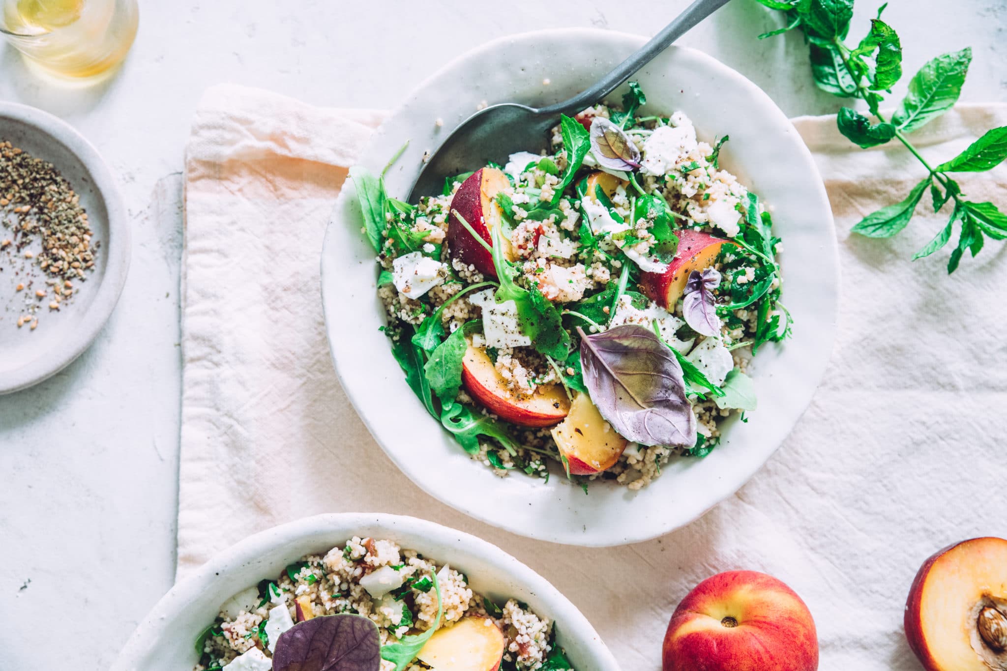 Taboulé aux pêches et feta